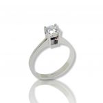 Single stone white gold k14 ring with zirkon (code M2437)