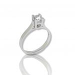 Anello solitario in oro bianco k14 con zirconia cubica (code M2438)