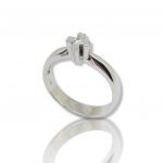 Single stone white gold ring k14 with zirkon (code M2444)