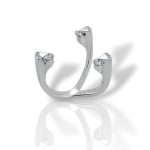 ΄΄Tre Stelle΄΄ Δαχτυλίδι TRILOGY απο λευκόχρυσο κ18 με 3 διαμάντια (code P008253)