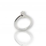 White gold single stone ring k18 with diamond tied on bezel with four teeth (code P1918)