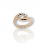 Single stone pink gold ring k14 with zirgon stone (code P2502)