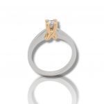 White and Rose gold k18 ring with diamond (code T2602)