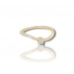 Single stone k14 gold ring with zirkon (code S232659)