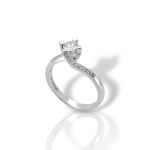 ΄Luna΄ Δαχτυλίδι μονόπετρο απο λευκόχρυσο Κ18 με διαμάντι (code T008218)