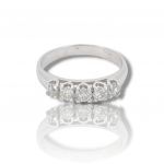 White gold eternity ring k18 with 5 diamonds (code P2199)