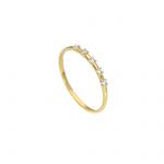 RING - NARROW BAND k9 gold ring with white zirkons (S258417)