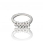 Veretta in Oro Bianco κ18 con 5 diamanti (code T2205)
