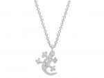  White gold necklace k18 with diamonds (code S176605)