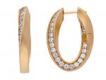 Rose gold hoop earrings 18k with diamonds (code S246906)