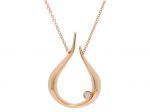 Rose gold necklace k18 with diamond   (code S248228)