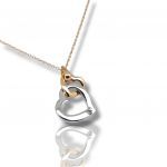  White gold & rose gold necklace k18 with diamond (code S256395)
