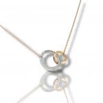  White gold & rose gold necklace k18 with diamond (code S257126)