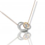 Girocollo in oro Bianco e oro Rosa k18 con diamante (code S257126)