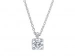 White gold single stone necklace k18 with diamond (code S-BBC05)