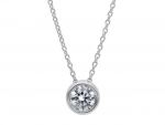 White gold single stone necklace k18 with diamond (code S-BBC06)