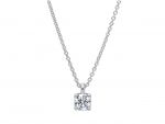 White gold single stone necklace k18 with diamond (code S-BBC07)