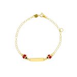 Bracciale -Targa e Coccinelle in oro giallo k9  (code  S163349)