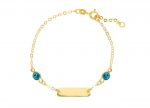 Bracciale targa in oro Giallo k14 (code S170700)