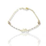 Golden bracelet k9 with a bicycle & evil eye (code AL2361)