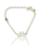 Bracciale in oro giallo k9 con bicicletta e occhio Greco  (code AL2362)