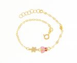 Bracciale stella & farfallina in oro Giallo k9 (code S222534)