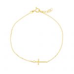 Bracciale Croce in oro giallo k14 satinato  (code S238360)