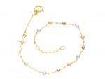 Bracciale Rosario in oro giallo k14 satinato  (code S238368)