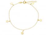 Golden bracelet k14 with hangging stars (code S254650)