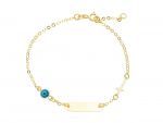 Bracciale targa in oro Giallo k14 (code S254850)