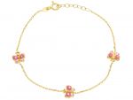 Bracciale farfalle in oro Giallo k14 (code S270371)