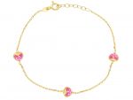 Bracciale cuoricini in oro Giallo k14 (code S270373)