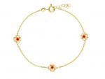 Bracciale fiore in oro Giallo k14 (code S271490)