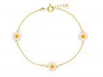 Bracciale margherite in oro Giallo k14 (code S271491)