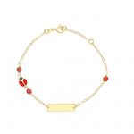 Bracciale -Targa e Coccinella in oro giallo k9  (code  S278294)
