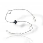 White gold bracelet k9 with 3 crosses  (code AL2770)