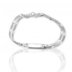 White gold identity bracelet k14 (code Ν2716)
