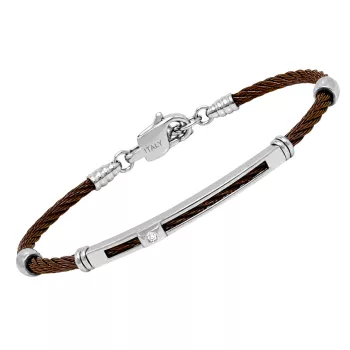Steel and PVD bracelet with a 0.015 ct natural diamond