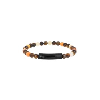 Bracciale in acciaio con pietre Yellow tiger eye & Imperial jade misura 21