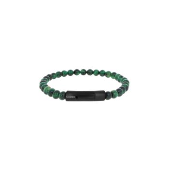 Bracciale in acciaio con pietre Green tiger eye misura 21