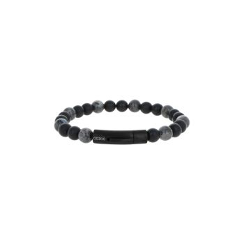 Bracciale in acciaio con pietre Black flashtone & Balck onyx frosted misura 21