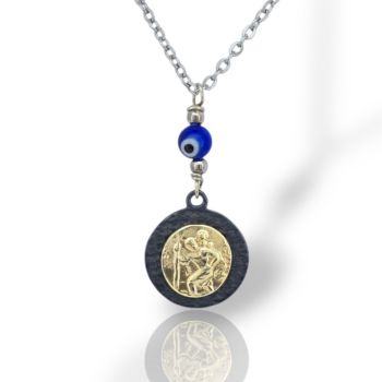 Φυλαχτό αυτοκινήτου Αγ. Χριστόφορος απο ασήμι 925° (code L008218)