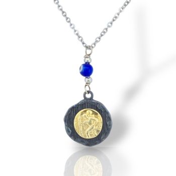 Φυλαχτό αυτοκινήτου Αγ. Χριστόφορος απο ασήμι 925° (code L008221)