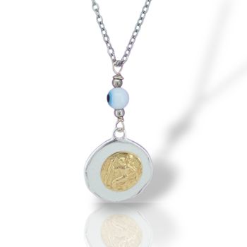 Φυλαχτό αυτοκινήτου Αγ. Χριστόφορος απο ασήμι 925° (code L0082235)