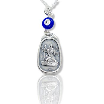 Φυλαχτό αυτοκινήτου Αγ. Χριστόφορος απο ασήμι 925° (code M002341)