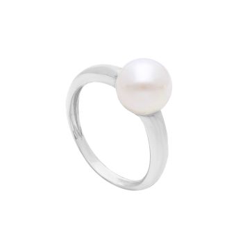 White gold k14 ring with pearl (S262599)