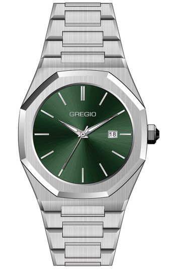 GREGIO Ασημί με Πράσινο Καντράν GM102011