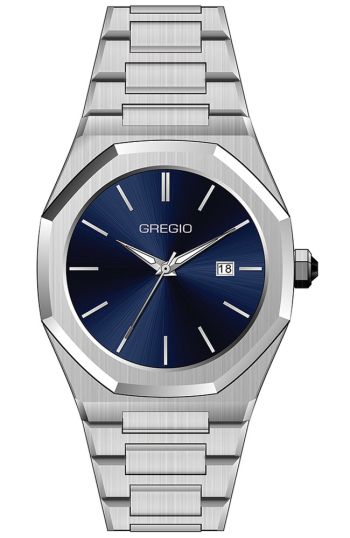 GREGIO Ασημί με Μπλε Καντράν GM102012