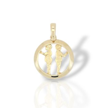 Μενταγιόν Ζώδιο Δίδυμοι από Χρυσό 14 Καρατίων (code Μ2776)