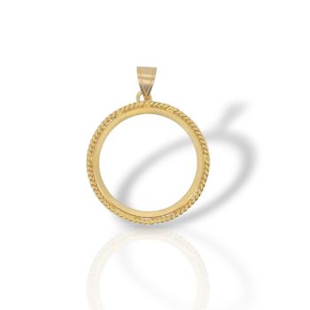 Χρυσή Λιροθήκη για Κολιέ 14Κ – Κομψό Φυλαχτό για Λίρα (Μ2964)